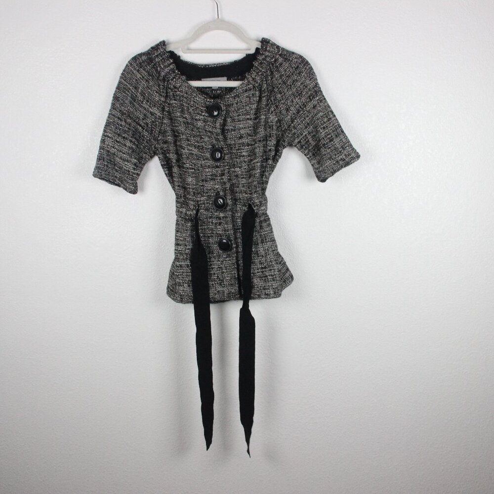 Classiques Entier, Cardigan, Bulky, Women's XS, Black with White and SilveryGray